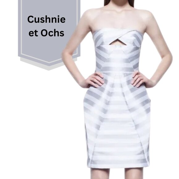 Cushnie Et Ochs Silver Strapless Dress. Size 4 - Picture 5 of 5